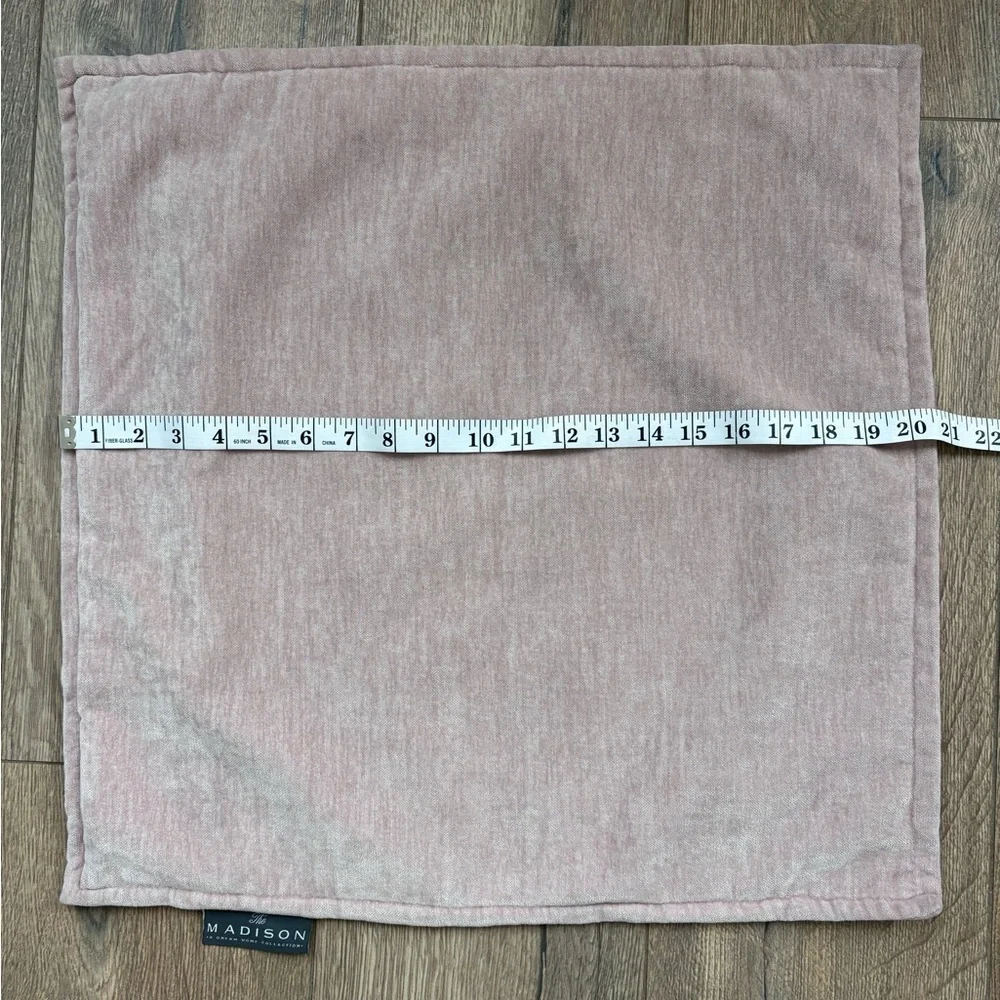 Madison Maya Mauve Pink Velvet Throw Pillow Sham Cover Set 20” Square